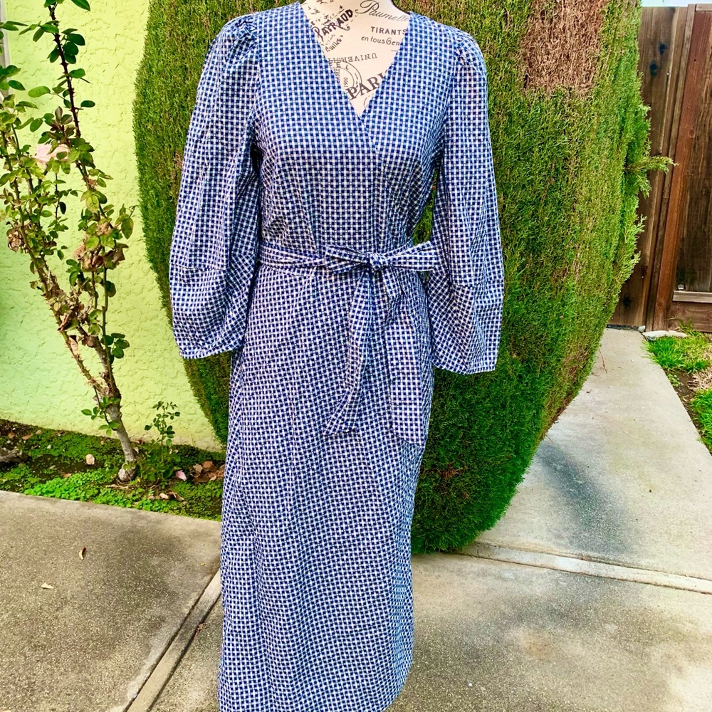 Madewell gingham wrapped dress